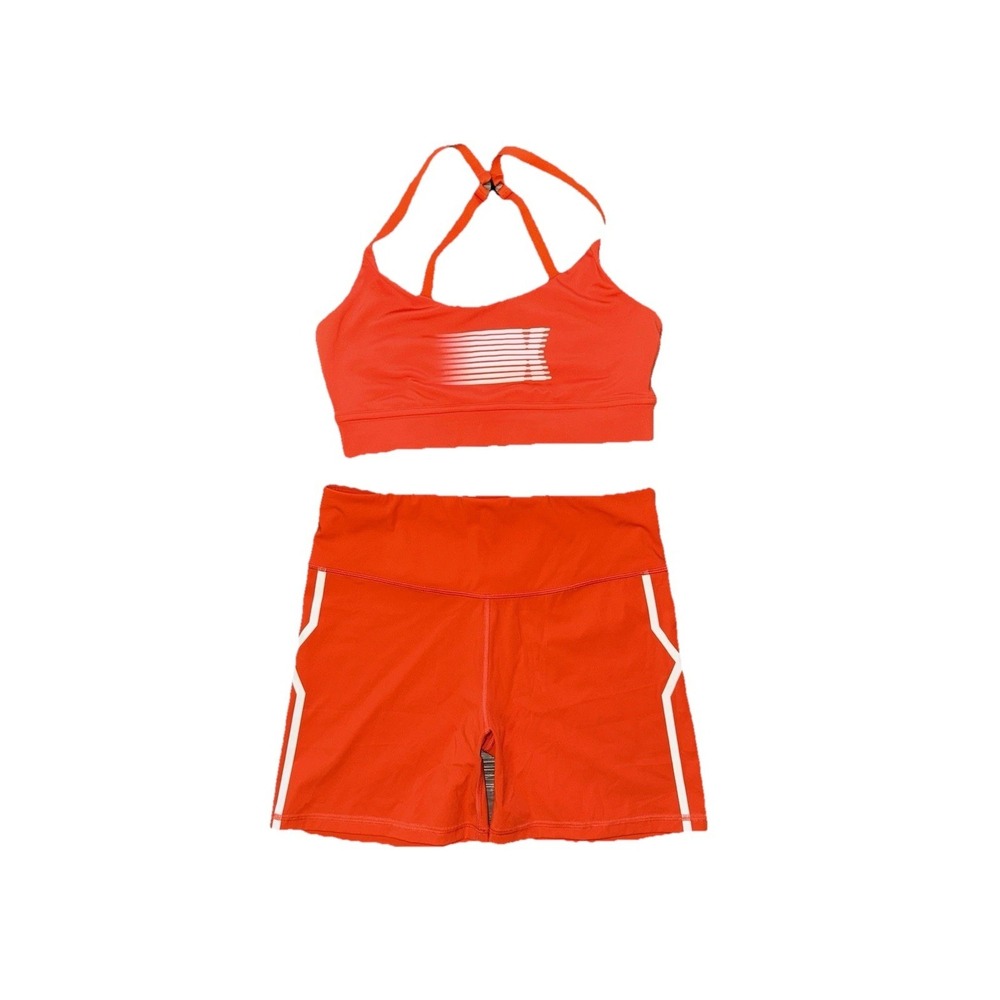Savage X Fenty Sport Retro Runner Org Biker Short Bandit Low Impact Set Sz 12-14